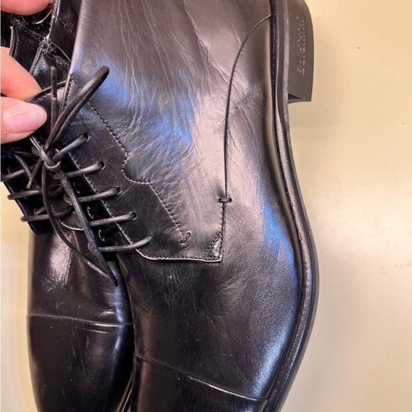 MADE IN ITALY LEATHER Baldinini Black Chukka Boots Polished Leather Lace-Up main image 10